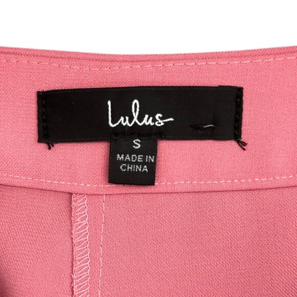 Lulus Pink Pleated Front High Waist Slim Leg Womens Career Corpcore Pants Small - Picture 3 of 7